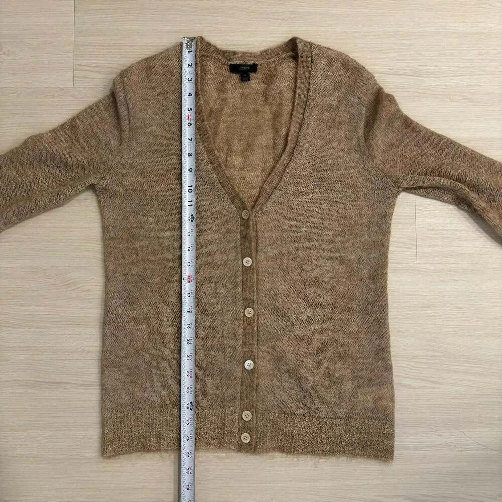J. Crew Mohair Blend Knit Cardigan Boyfriend Cardigan Button Down Old Money Sz S